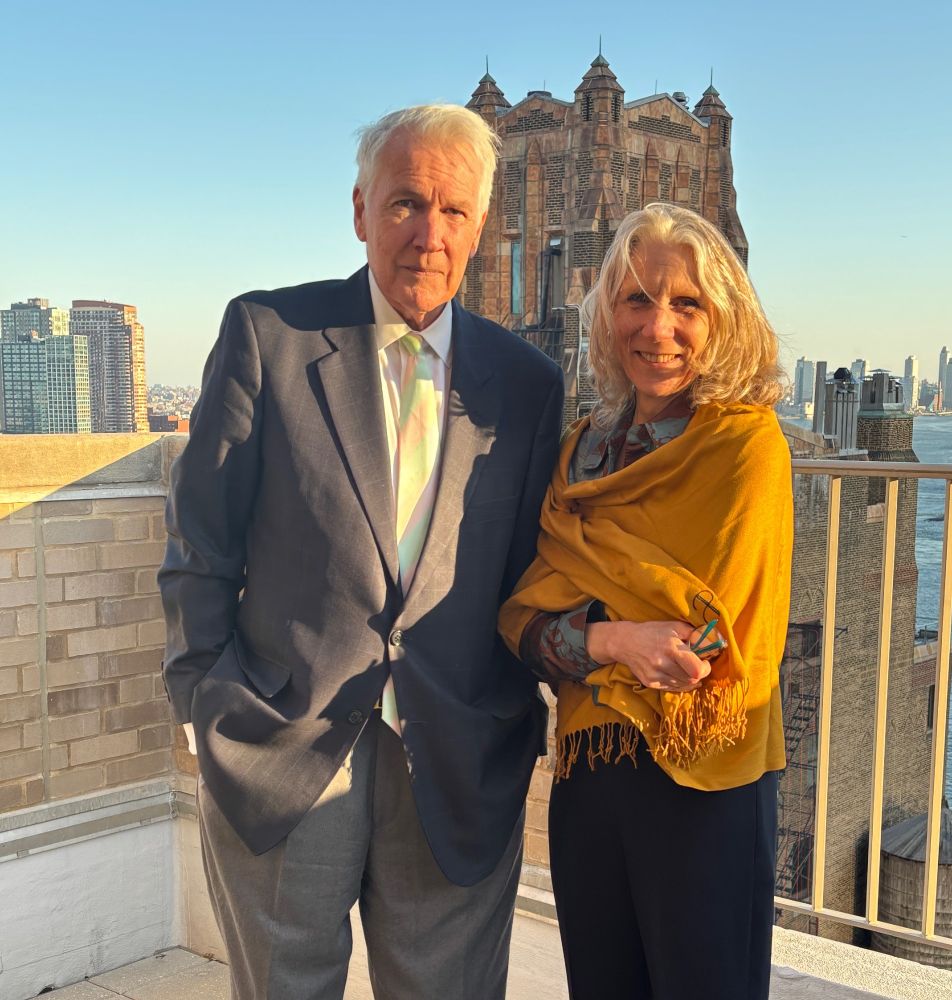 Alumnus Philip Bobbitt and Warden Julia Black. 