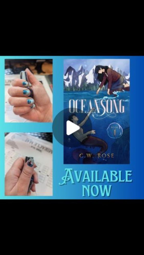 Katie Hallahan on Instagram: "Nail art inspired by OCEANSONG by C.W. Rose - available now!

Oceansong is a modern take on Romeo & Juliet meets The Little Mermaid. And do not be mistaken, these merfolk...