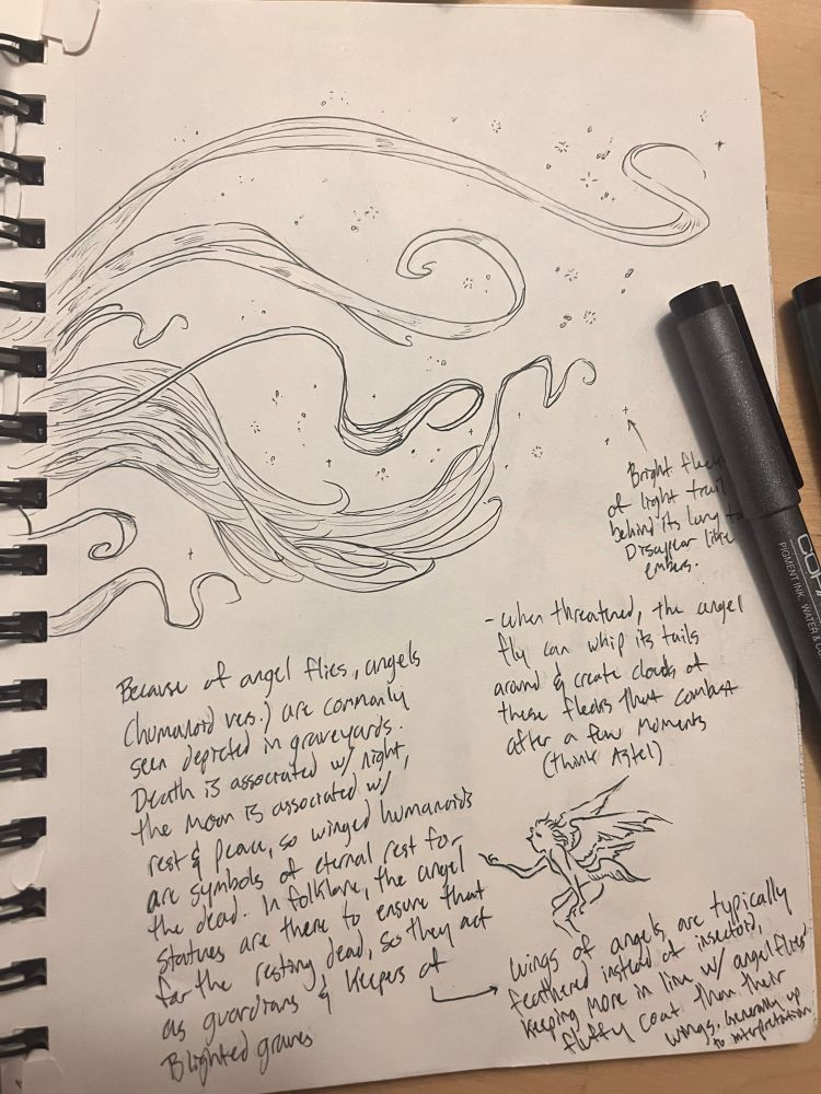 the back half of the angel fly. it has a long, flowing tail that fans up sparkling dust 