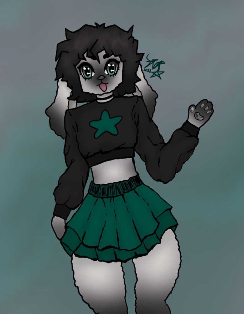 an anthro bunny the user drew, inspired by themselves