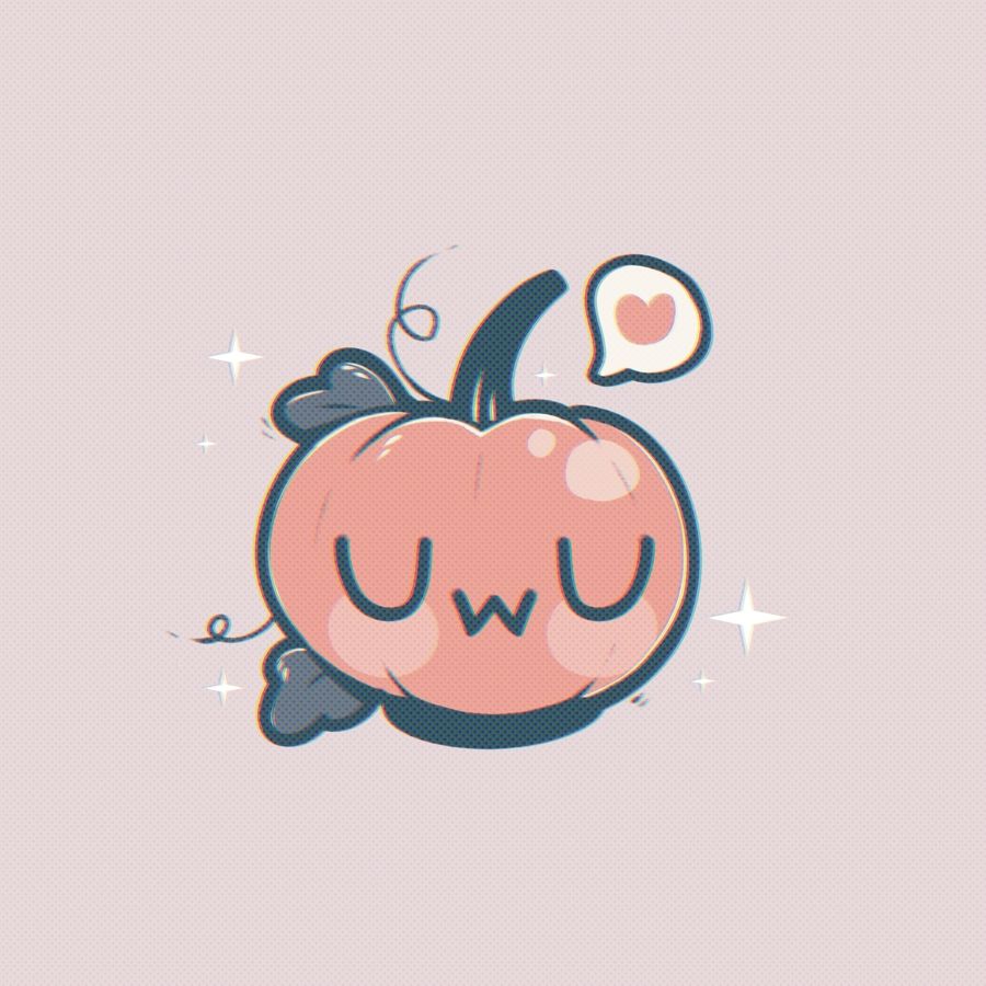 UwU pumpkin with a heart in a speech balloon