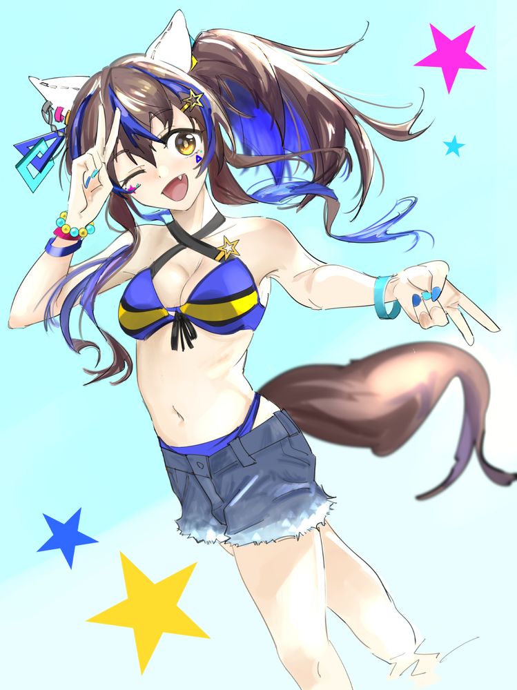 水着を着たウマ娘のキャラクターのダイタクヘリオス