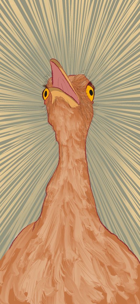 Illustration of a bird yelling 