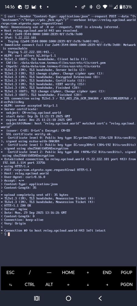 a curl request to requestCrawl of pds.j4ck.xyz on termux android

the response was 200 OK