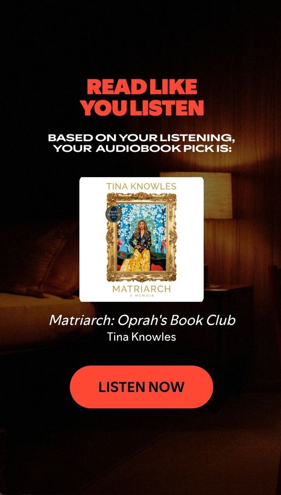 Spotify recommends Miss Tina's book based on what I listen to 
