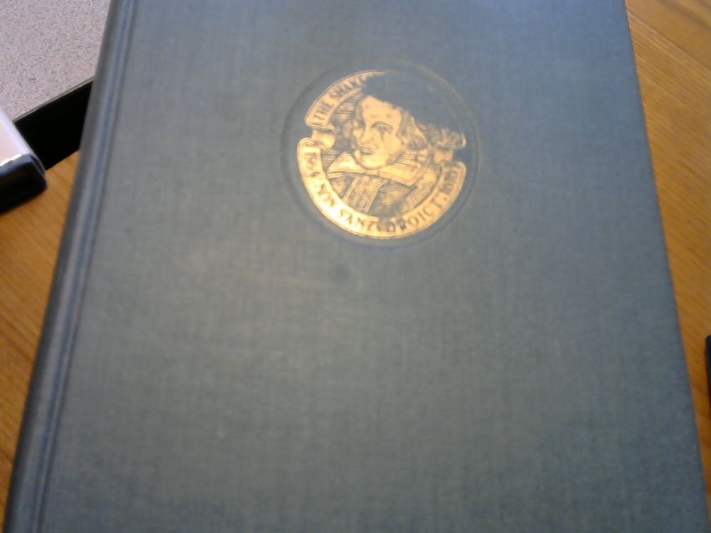 An olde and rather dusty edition of The Works of Shakespeare., published by Oxford University Press in March 1938. I hope that reading Much Ado About Nothing will not require wearing an N95 mask to prevent severe allergies! 