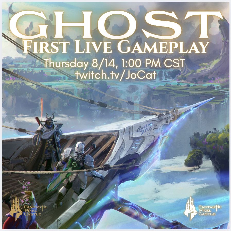 concept art of Ghost with the live stream date information