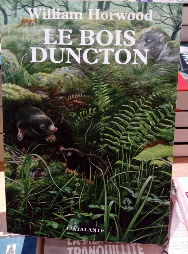 Dessin de couverture : deux taupes montrent le bout de leur nez entre les pierres et les fougères, à l'orée d'un bois.  Au loin un renard.