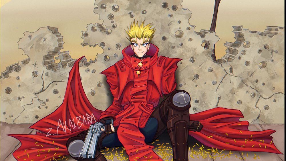 It's a redraw of a scene from the Trigun intro for an animation project, where tons of artists will reanimate shots from this episode, it's gonna be awesomeee, I also claimed more shots that I will do in the future!