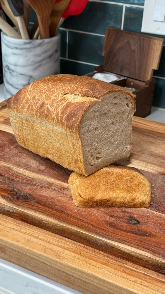 Image of olive oil sourdough sandwich  bread. 