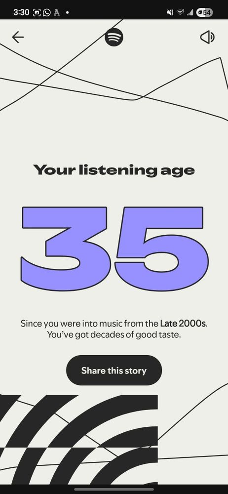 My listening age is 35 on Spotify