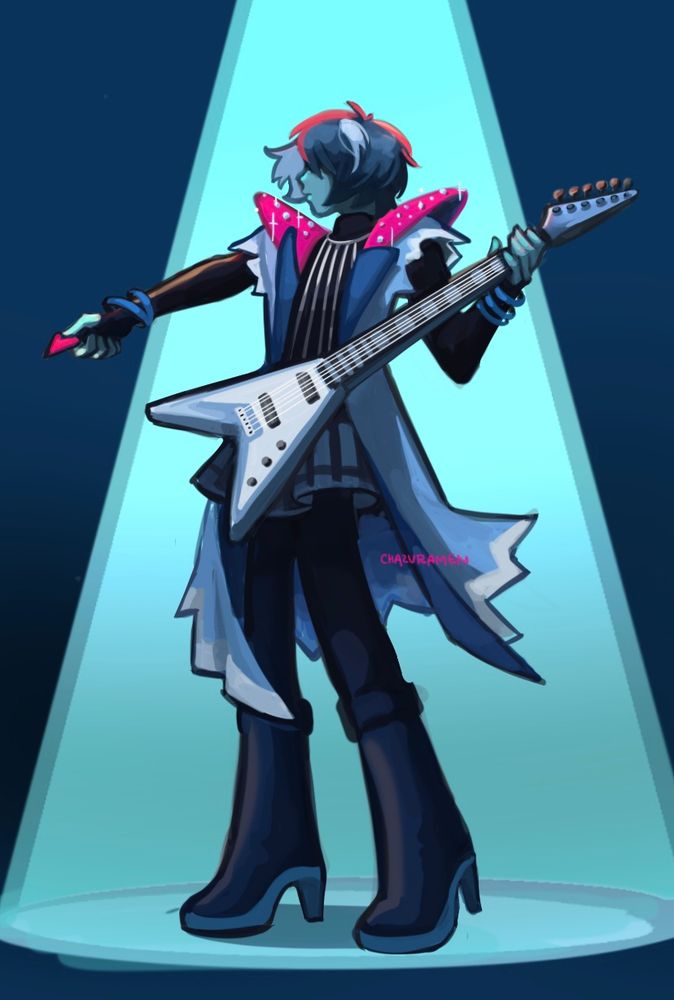 Kris in his Lightners Live outfit from Deltarune Chapter 3 
