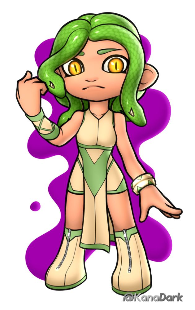 A design for a Splatoon version of a gorgon.