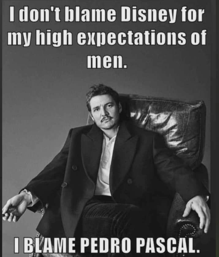 I don't blame Disney for my high expectations for men. I blame Pedro Pascal. 