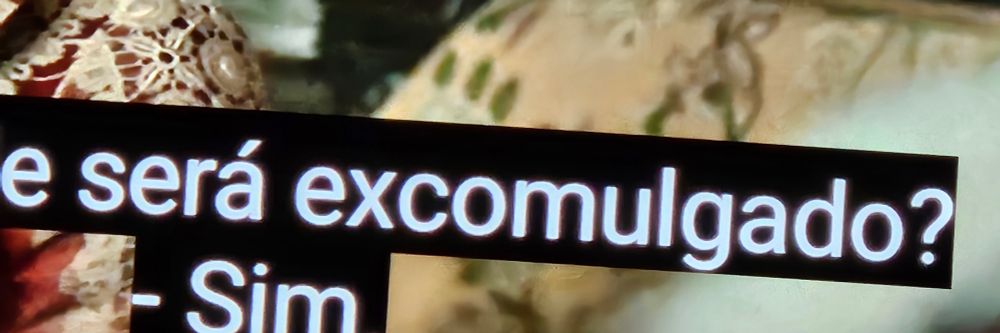 Legenda do episódio escrito "será excomulgado?"