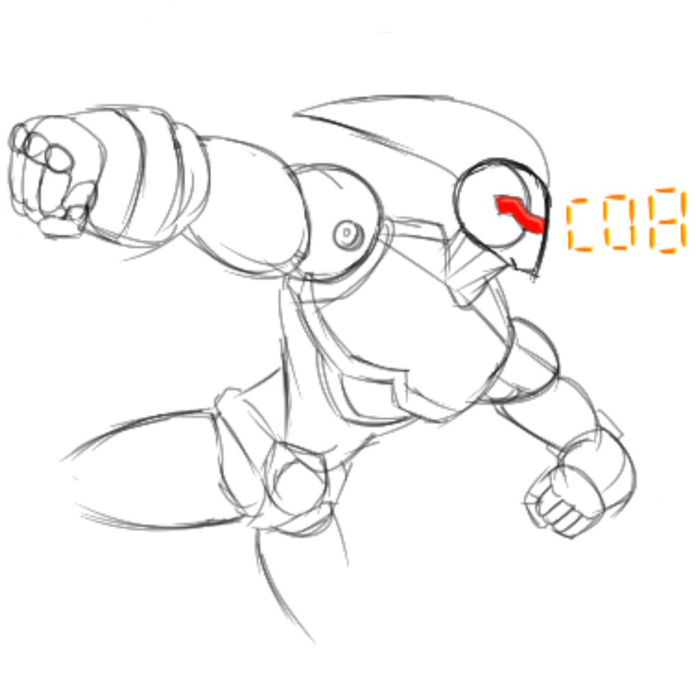 C.0.B / Charge Bot

His name and design are very inconsistent