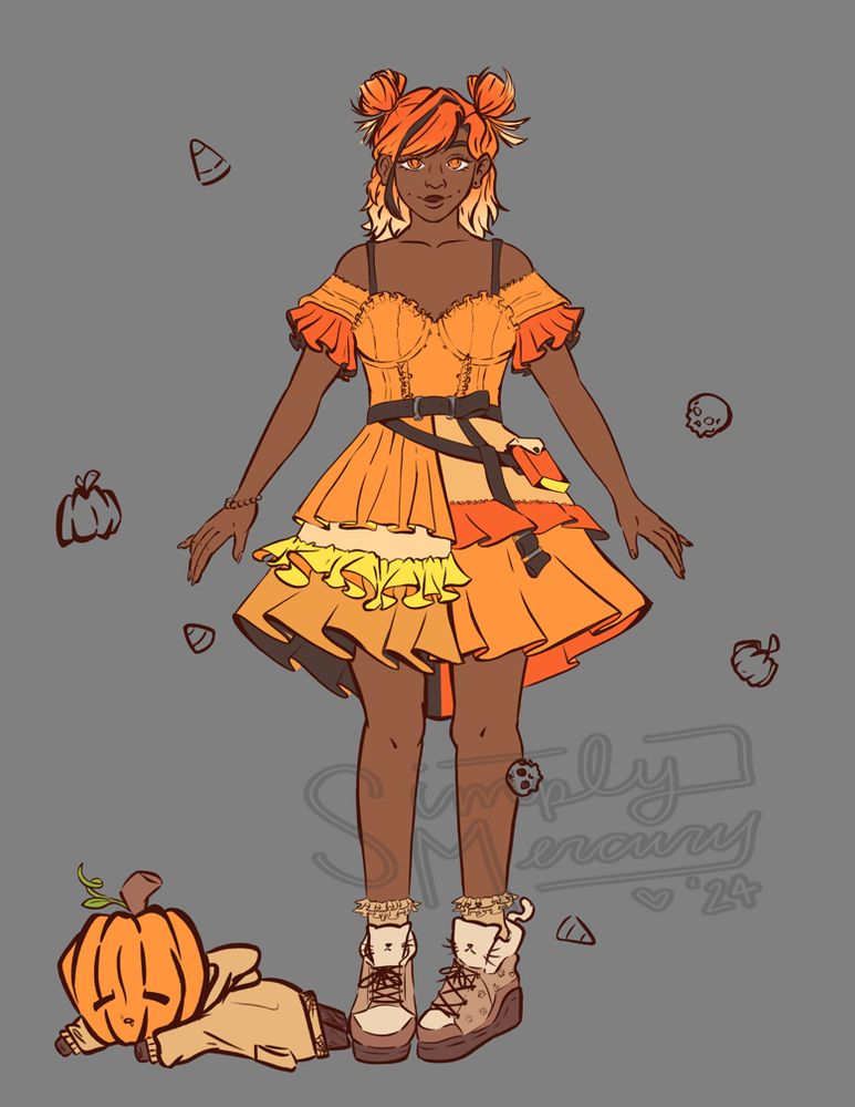 Candy corn adopt + mini pumpkin mascot