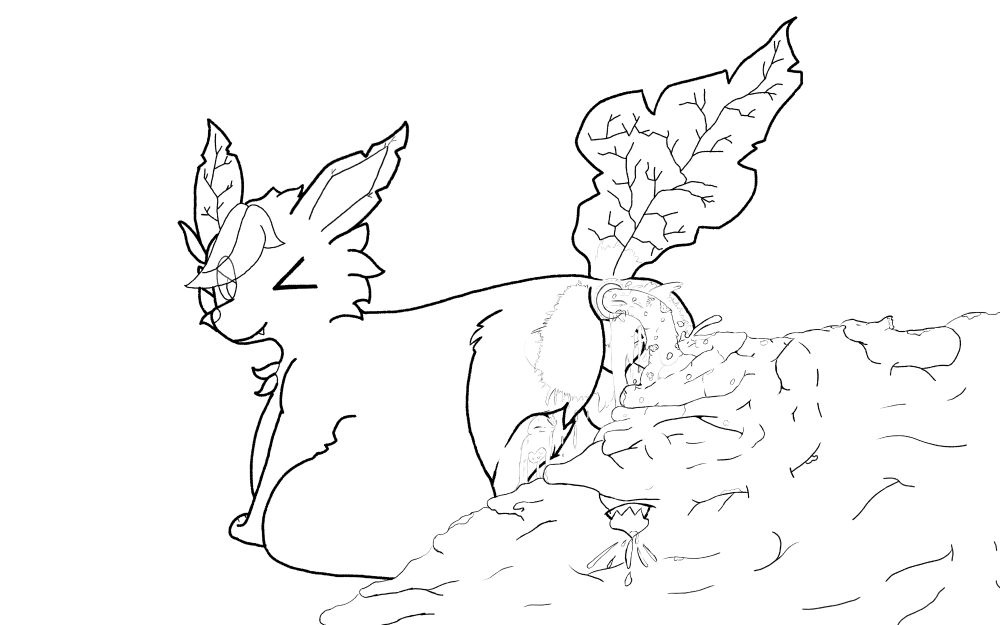 A very fat ophi hypershitting into a pile, with ita cock in the pile and cumming into it