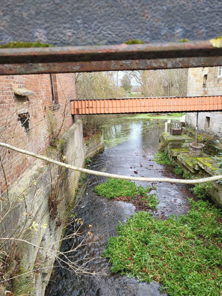 Kleiner Flusslauf zwischen Gebäuden 