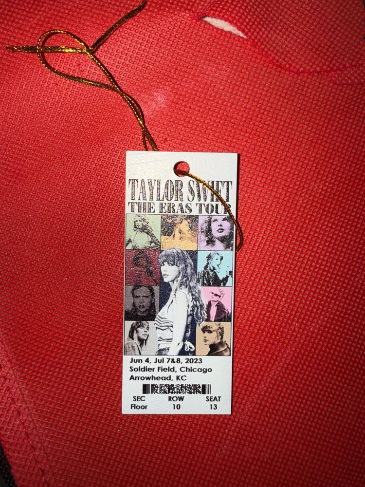 Eras tour ticket ornament front 