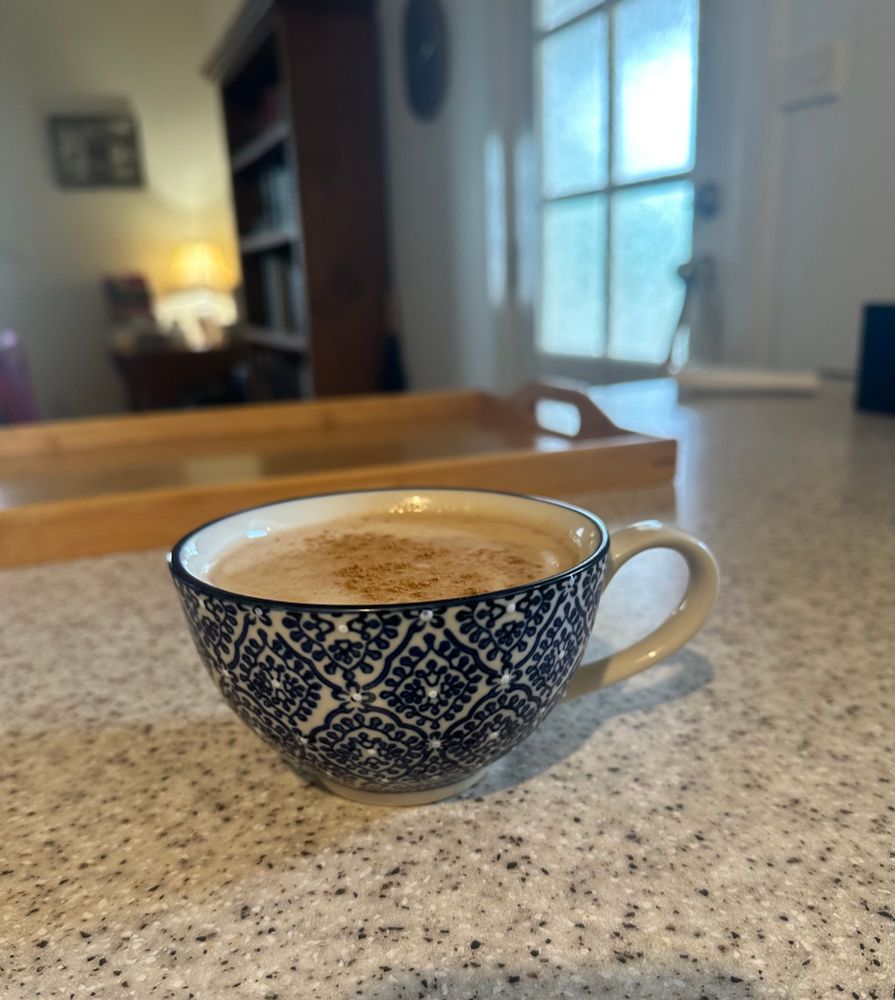 Brewed a pot of sticky chai tea with milk and honey & wondered why I haven’t been drinking this all winter. 
