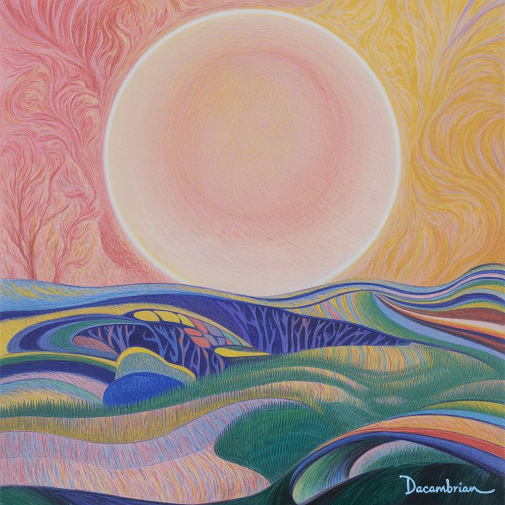 an illustration of a star and landscape