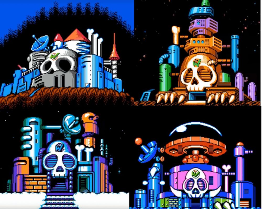 Dr. Wily skull castles. You never run into these anymore.