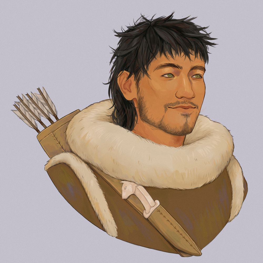 Illustration of a dnd character: human ranger/rogue