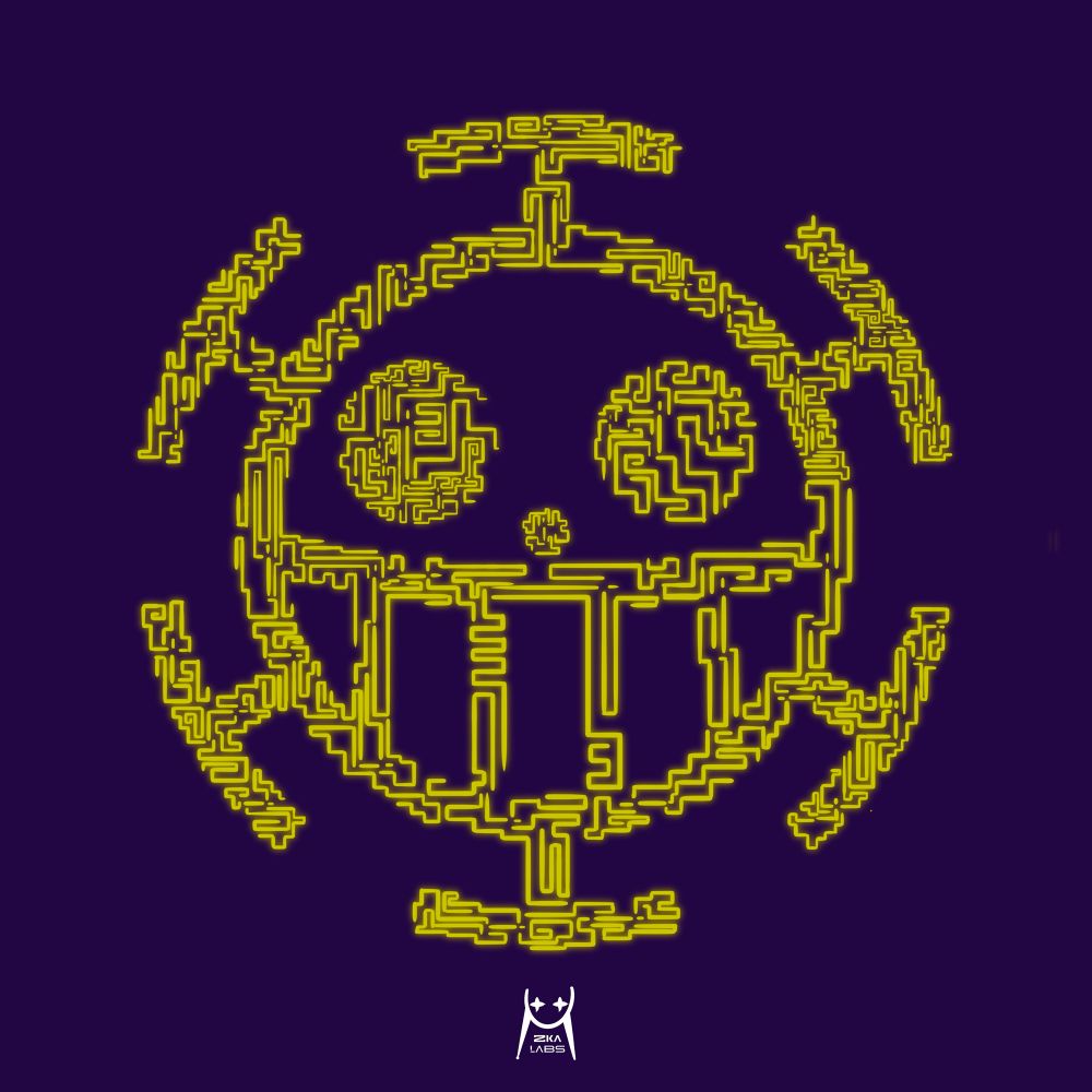 trafalgar law jolly roger art piece 