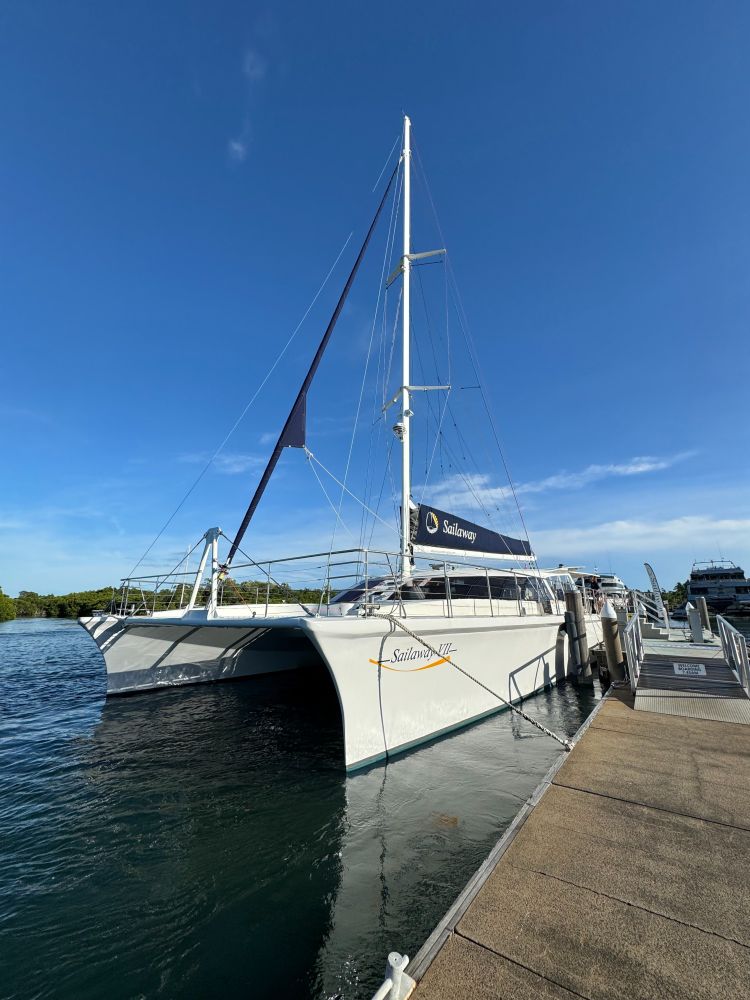 The Sailaway catamaran we took to the reef