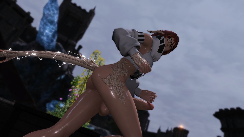 Ru running with her cock out