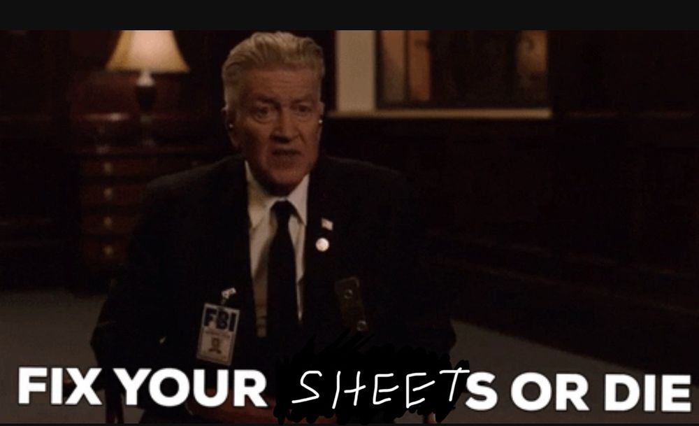 David Lynch with “Fix your hearts or die” quote, swapped to “fix your sheets or die”