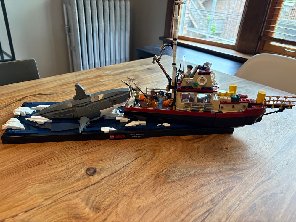 wide shot of JAWS LEGO set
