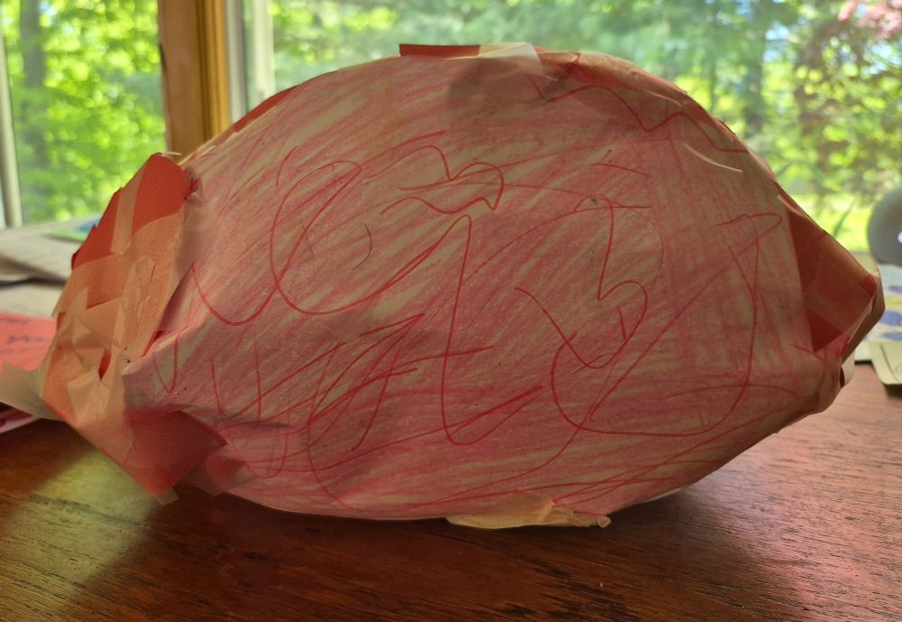 Paper brain sculpture