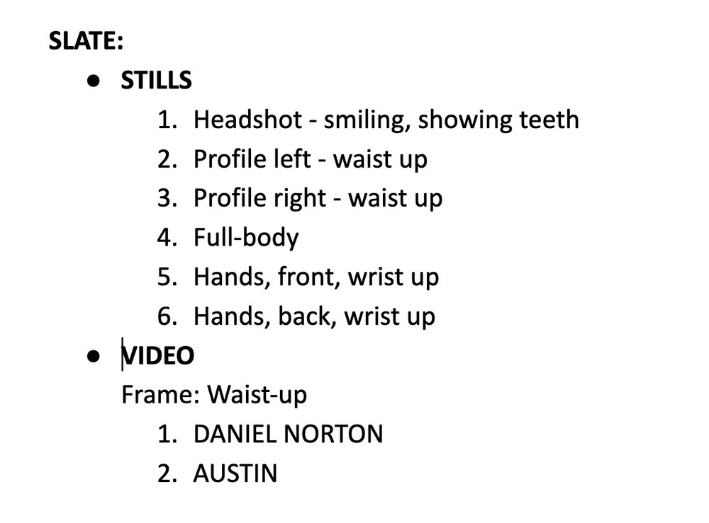 Text of nested outline titled "SLATE", showing at least nine components