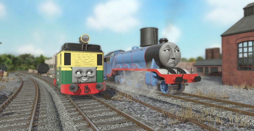 "Hello, big engine- I mean, Gordon! Let's have a race!"