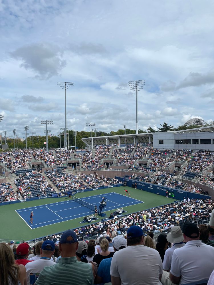 Alex Eala playing Clara Tauson at Grandstand in the first round of the U.S. Open