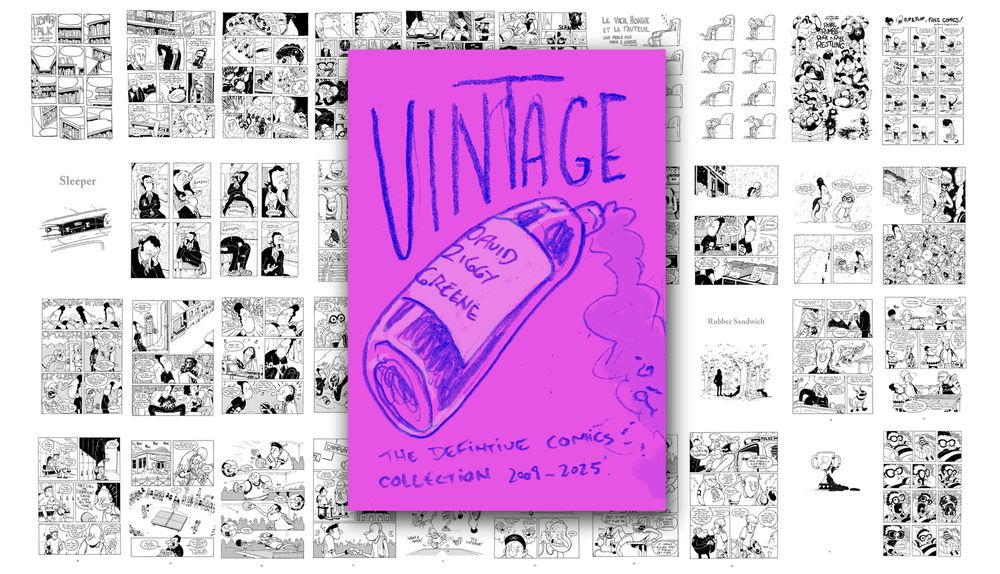 Purple cover with title called Vintage. A blue in drawing of a wine bottle being thrown or tipped.
This may be the greatest cover to the greatest book ever made.