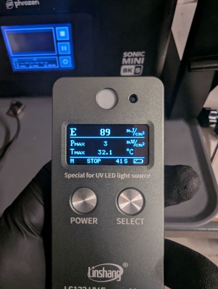 Power meter showing energy output at 89 millijoules