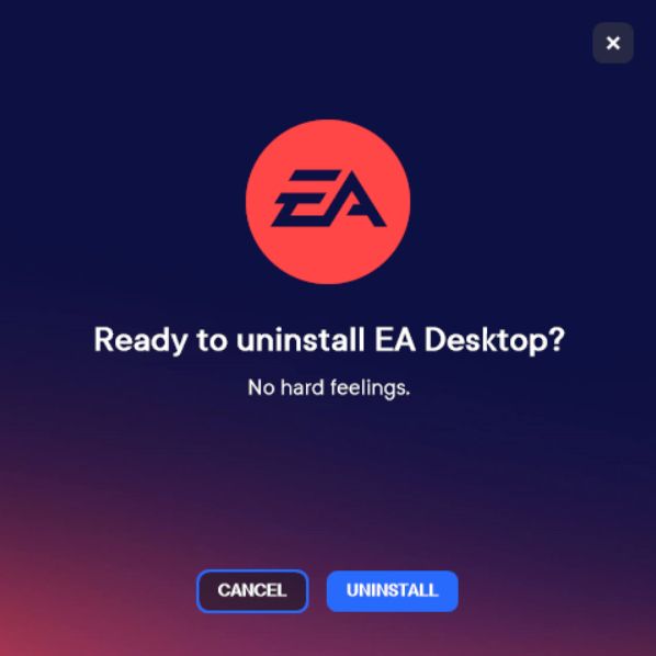 EA desktop uninstaller