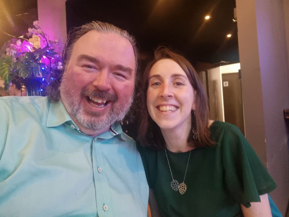 Winners are grinners. Selfie of myself and Denise. 