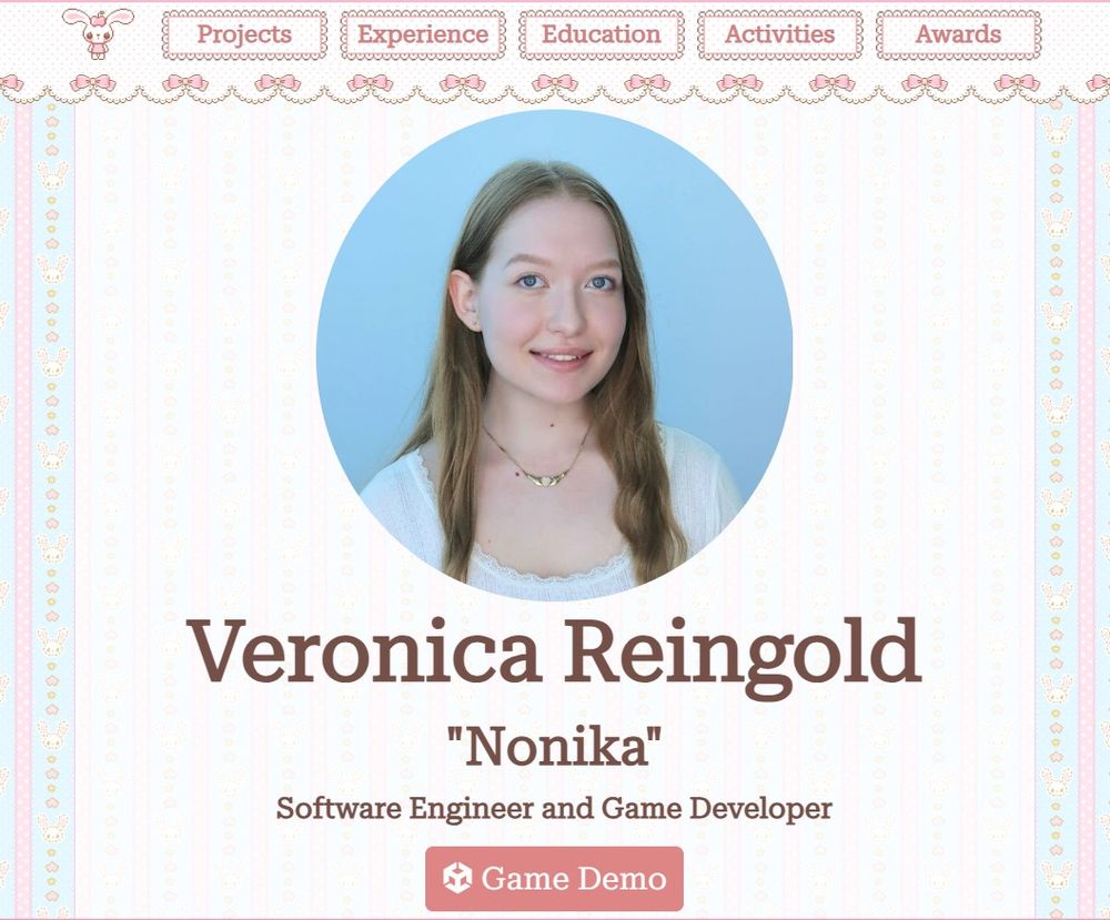 A screenshot of my website, nonika.ca, showing off my professional photo and new theme.
