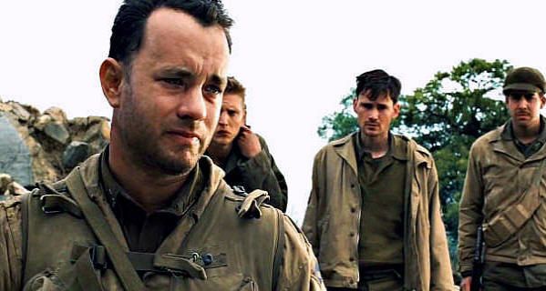 Tom Hanks as Army CPT John Miller addressing his men in Saving Private Ryan.