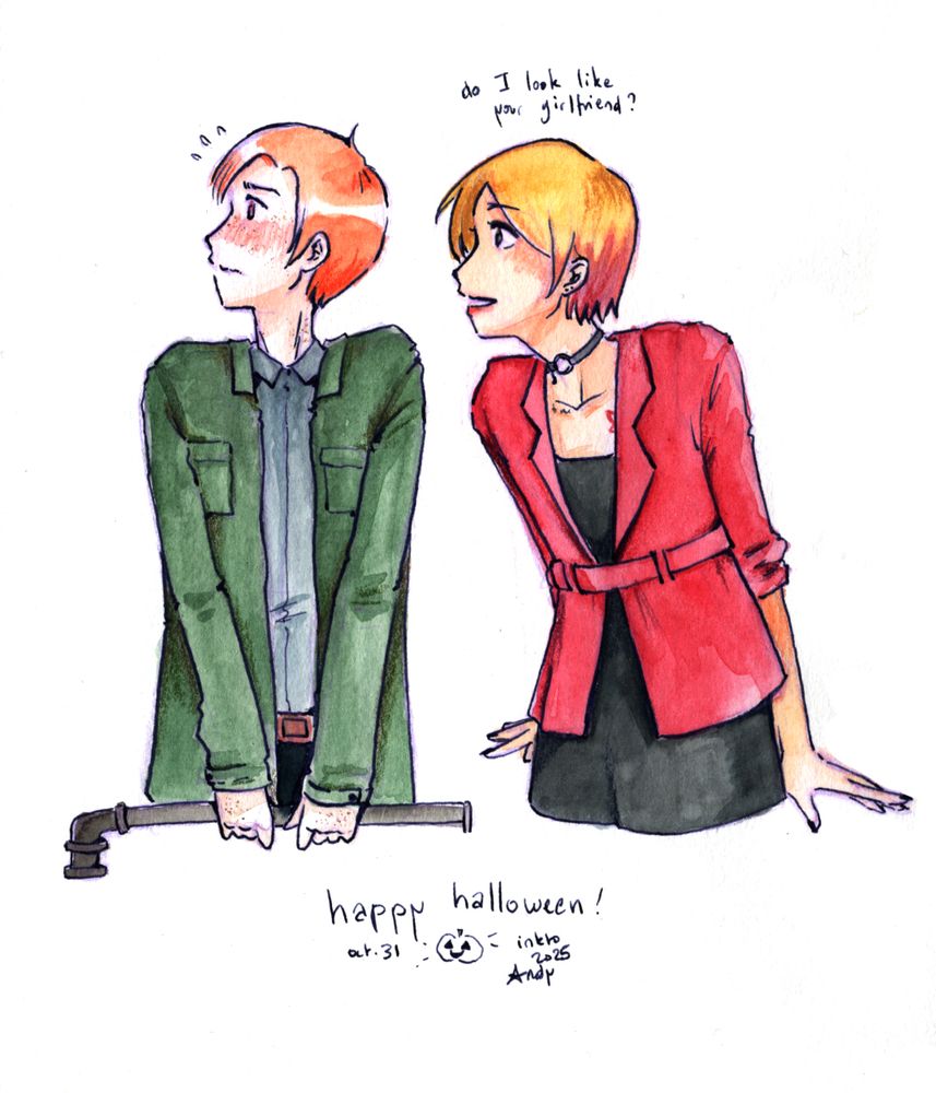 a traditional drawing in ink and watercolors