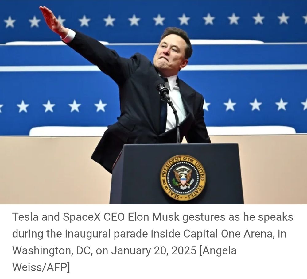 Elon Musk gives Nazi salute on live television at inaugural parade for Trvmp on January 20, 2025

