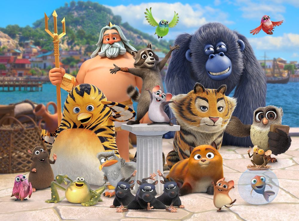 Personnages des films animés "Pattie et la colère de Poséidon", "Les As de la Jungle" et "Falcon Express".