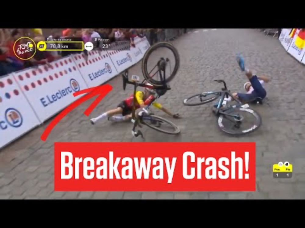 Breakaway Crash In Tour de France 2025 Stage 1 - Benjamin Thomas Gives His All For Mountain Points