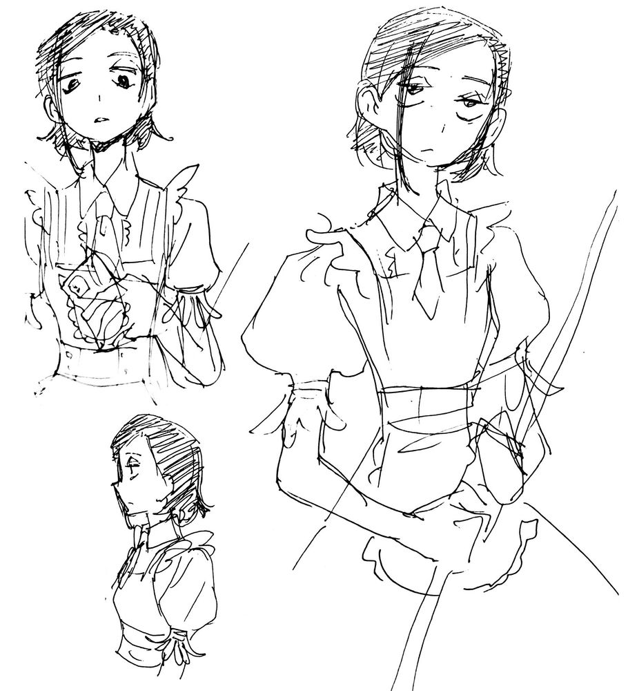 らくがきを写真で取り込んだもの。
清書で消えちゃうニュアンスはどうしたら残るんだろう。