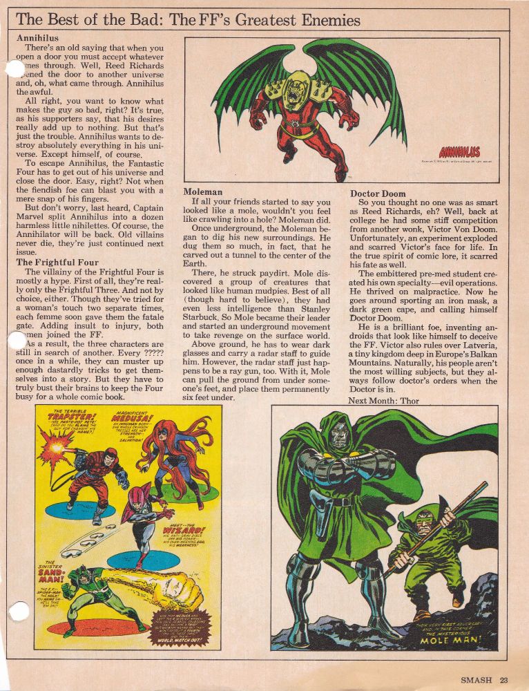 The Best of the Bad: The FF's Greatest Enemies (Annihilus, Frightful Four, Dr. Doom, Mole Man - all by John Buscema).