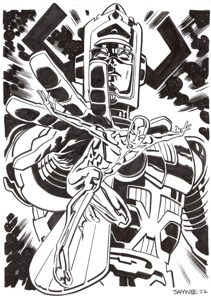 Galactus sending the Silver Surfer forth